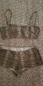 JBS Python Bikini Boyshort w/ Bandeau Top medium